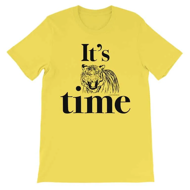 it's tiger time yellow tshirt