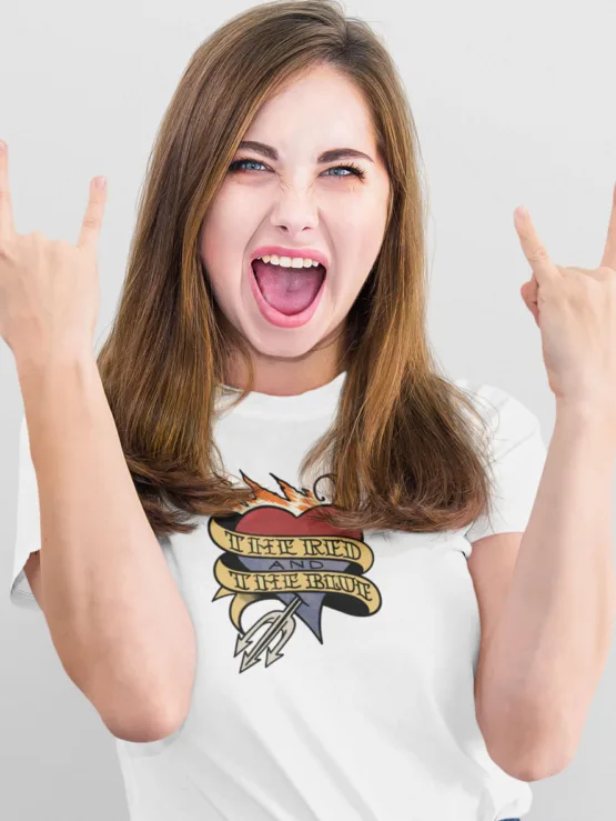 the red and the blue tattoo shirt