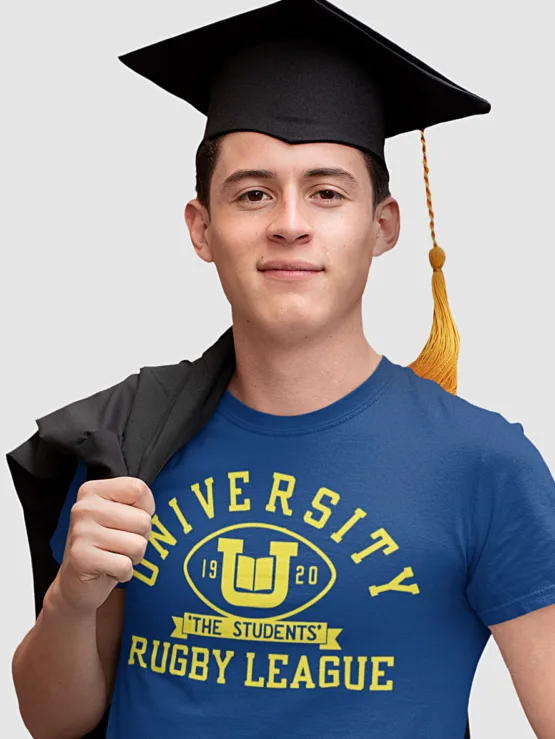 university retro rugby league shirt