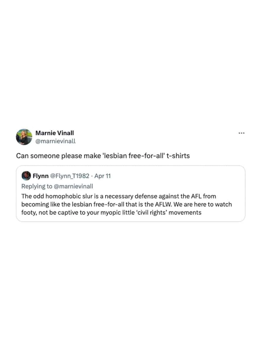 marnie vinall aflw tweet