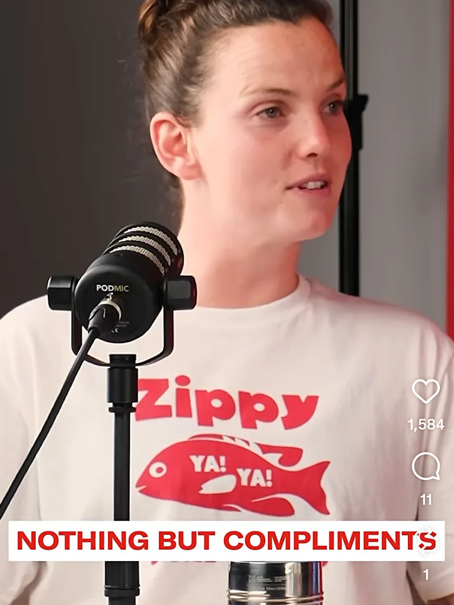 Jasmine Grierson of the Sydney Swans wearing the Zippy Fish shirt